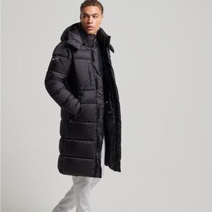 Superdry Black Long Puffer Jacket